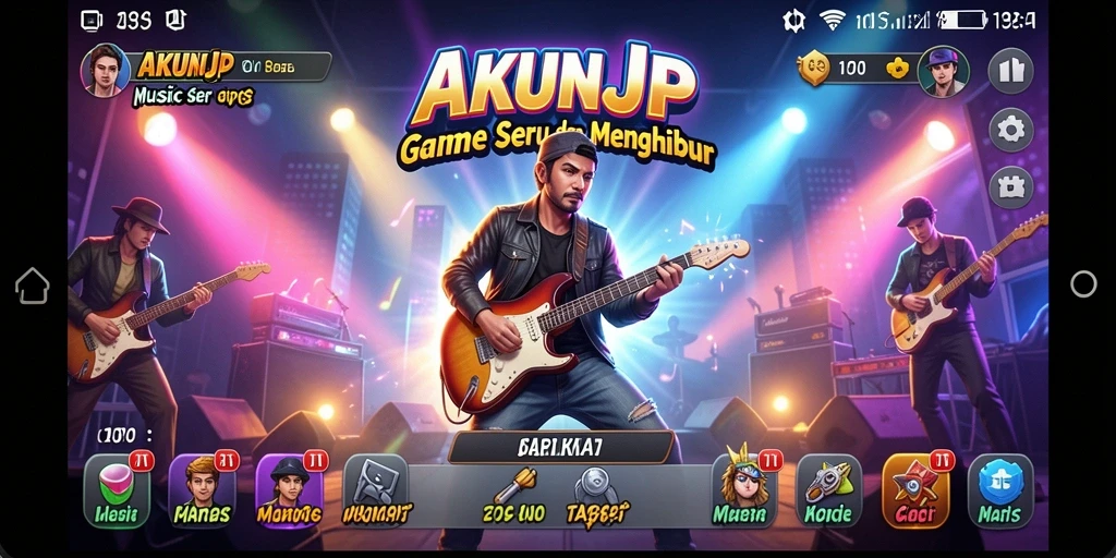 Tampilan gameplay AKUNJP yang menarik saat mengiringi musik.