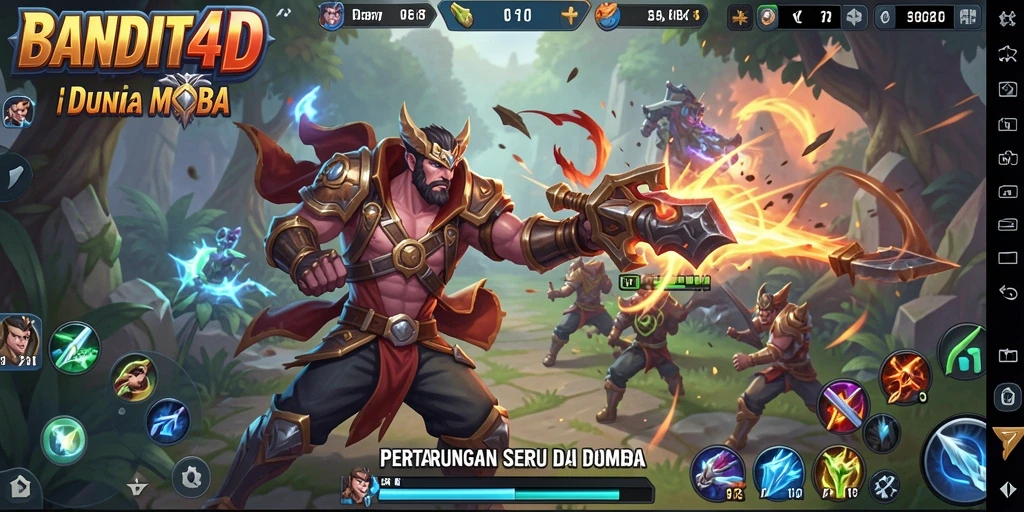 Tampilan menarik dari gameplay MOBA BANDIT4D saat pertarungan berlangsung.