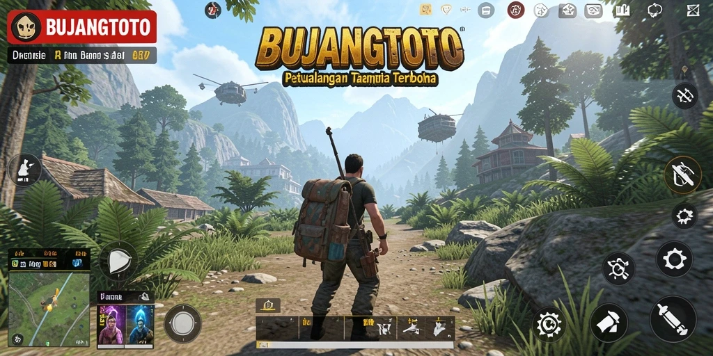 Screenshot gameplay BUJANGTOTO dengan dunia yang luas dan detail.