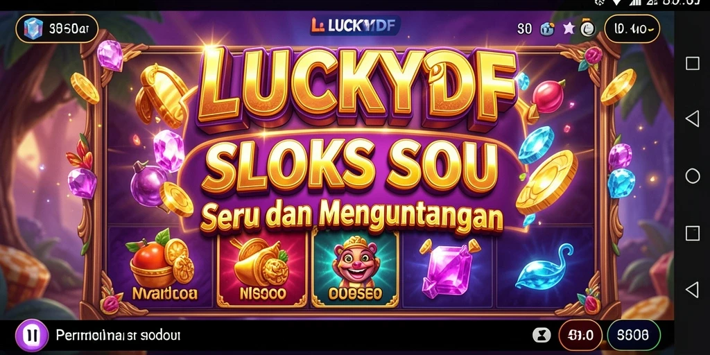 Screenshot utama LUCKYDF dengan gameplay slot yang menarik.
