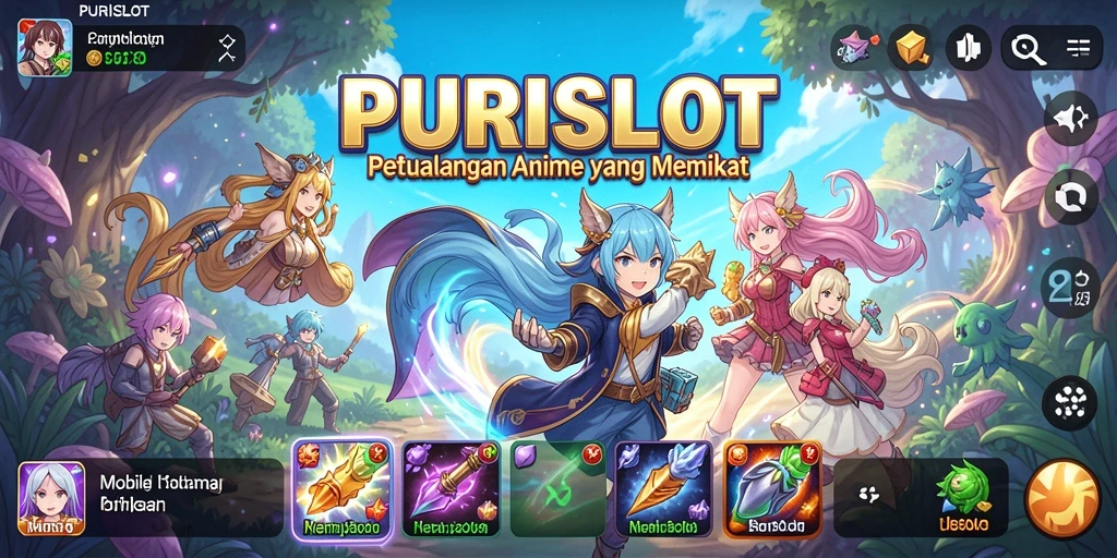 Tampilan gameplay menarik dari PURISLOT dengan karakter Anime.