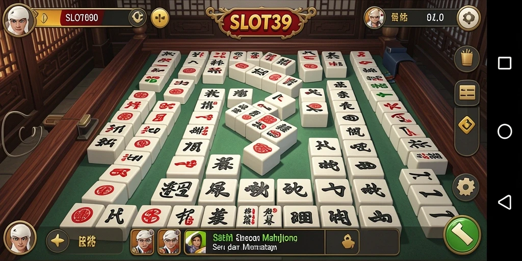Tampilan permainan Mahjong yang menarik dan seru dalam SLOT39.